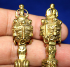 Blessing Kilaya 3 face Wrathfull Gold, size 6,5 cm, Tibetan Holy Weapon  