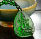 Blessing Bhagavati Green Arya Tara, Tibetan Amulet 