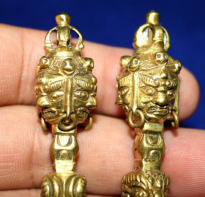 Blessing buddha Kilaya 3 face Wrathfull Gold, size 6,5 cm, Tibetan Holy Weapon  