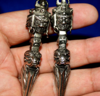 Blessing buddha Kilaya 3 Face Wrathfull Black, Size 6,5 cm, Tibetan Holy Weapon 