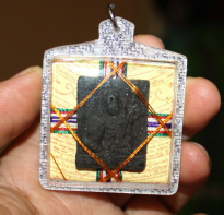 Blessing buddha Buddha Padmasambava Mantras, White, Tibetan Amulet 