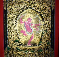 Blessing buddha Thangka Bhagavati Kurukulla, Hand Made, Ukuran : panjang 78 cm x 62 cm 