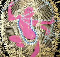 Blessing buddha Thangka Bhagavati Kurukulla, Hand Made, Ukuran : panjang 78 cm x 62 cm 