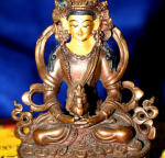 BlessingBuddha.Com Buddha Amitayus Buddha Panjang umur, Muka Lapis Emas, tinggi 10 cm 